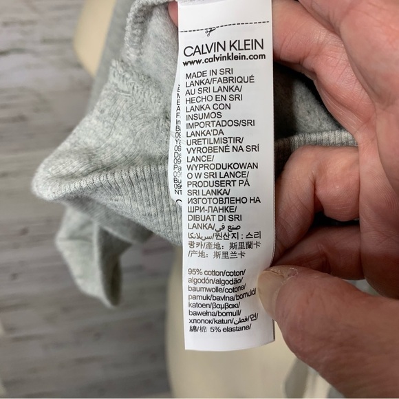 NWT Calvin Klein Gray Cozy Sweater Soft Sleepwear Lounge Hooded Slouchy Shirt M - Picture 12 of 13